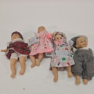 Gi-go‎ Expressions Baby Doll Palm Pals Bean Bag Vintage 90s Face Set Of 4